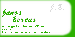 janos bertus business card